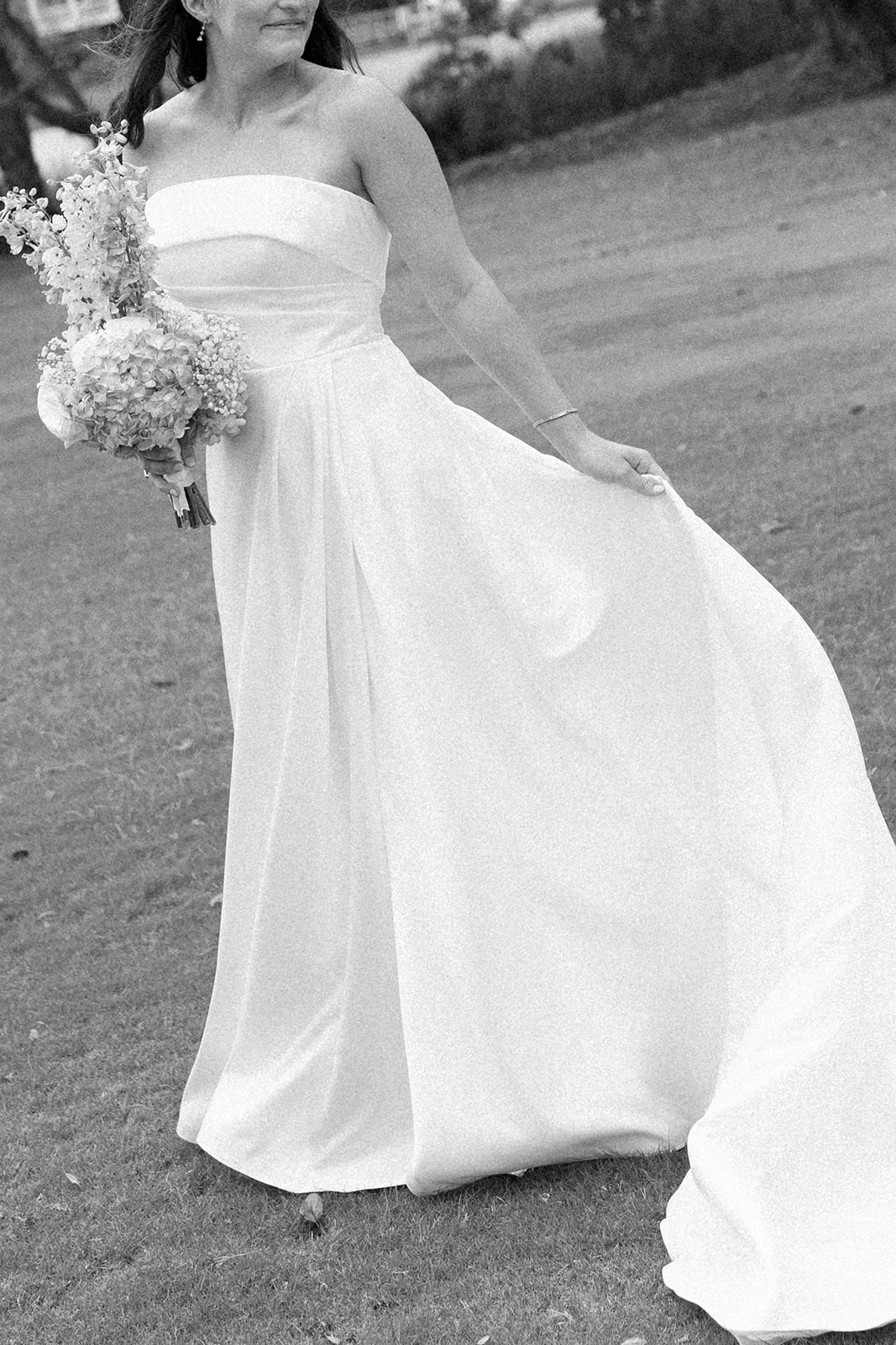 editorial bridal portrait of the bride's dress 
