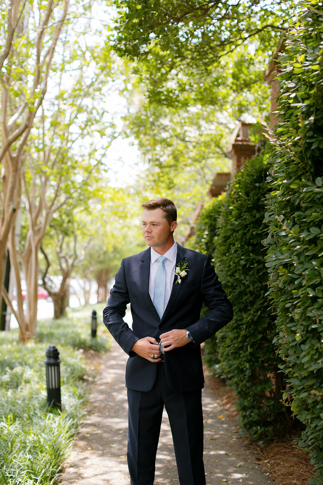 groom portrait taken by a Greenville wedding photographer