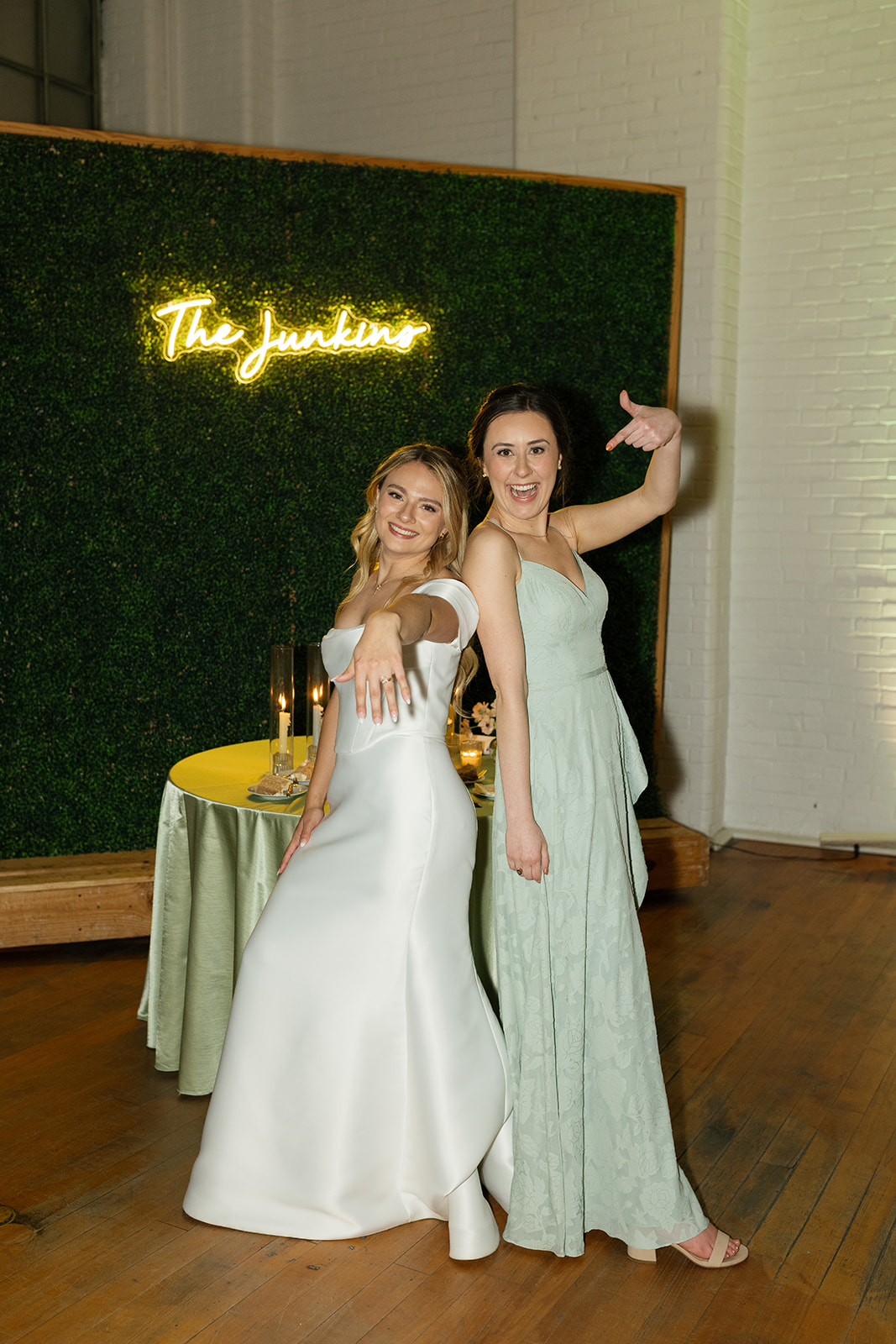 bridesmaid at the wedding reception