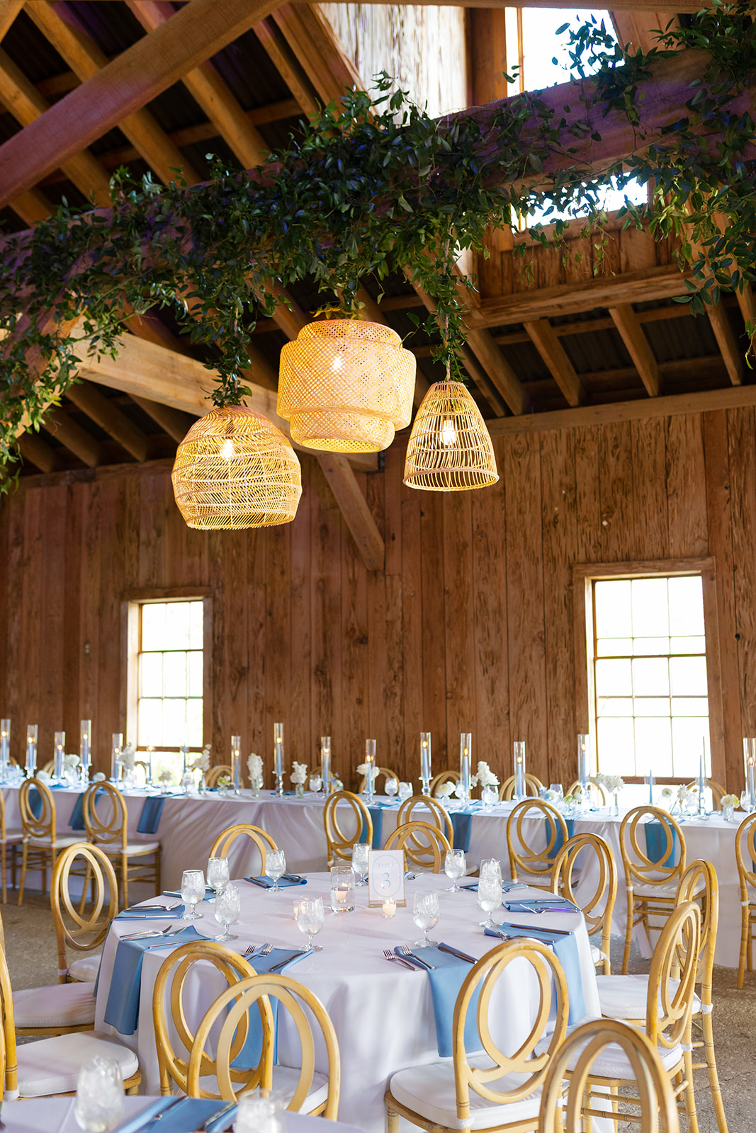 Boone Hall Plantation reception hall with moss-covered beams
