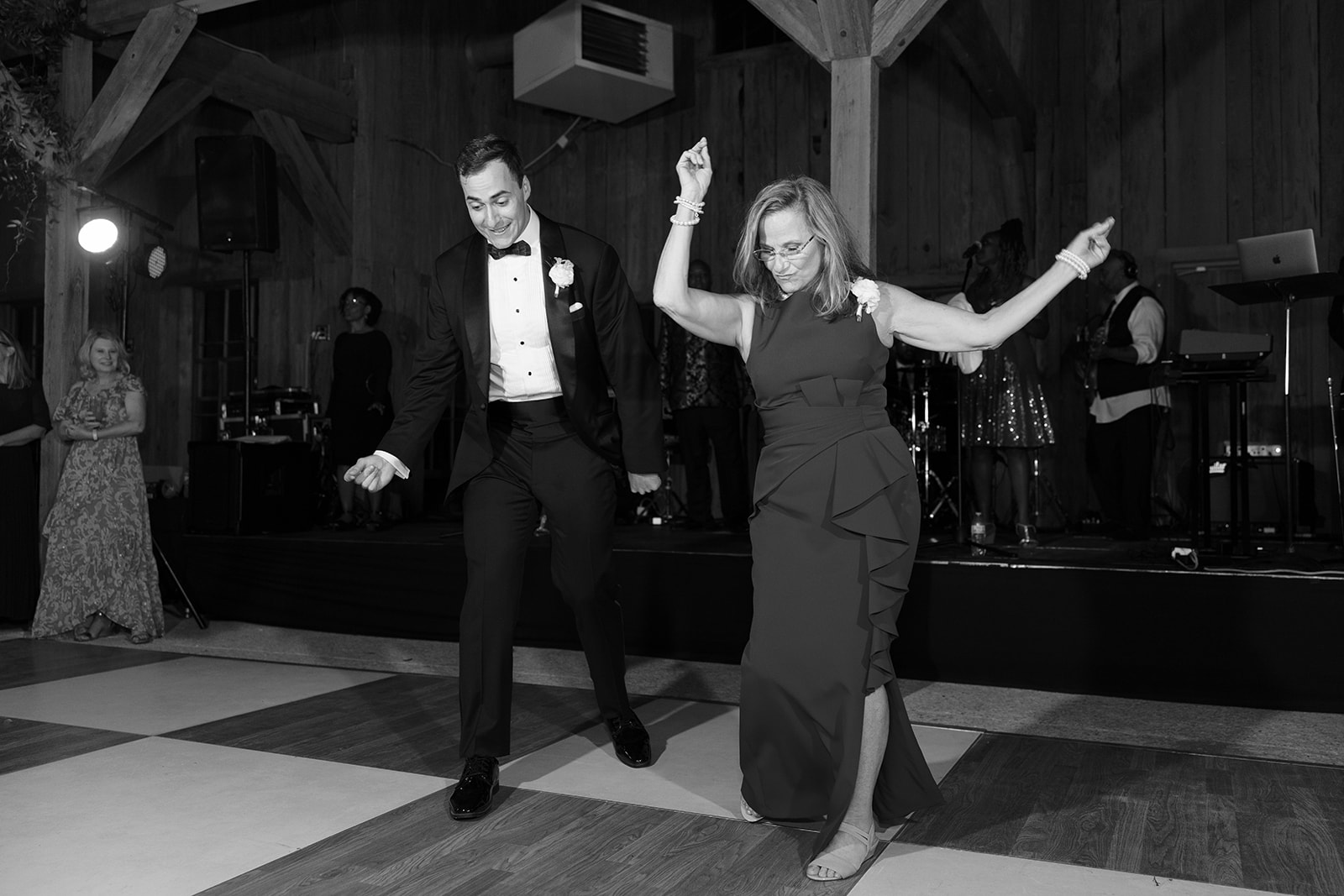 Groom and his mother dance in the Cotton Dock