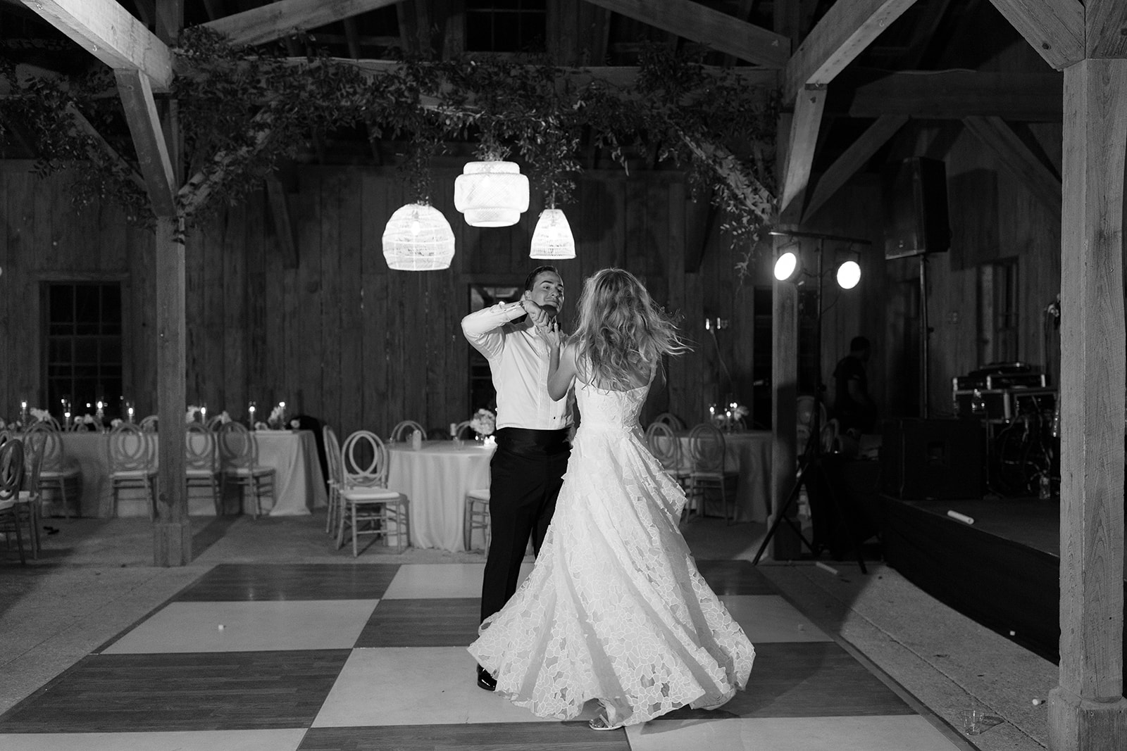 Bride and groom share their last dance at Boone Hall Plantation