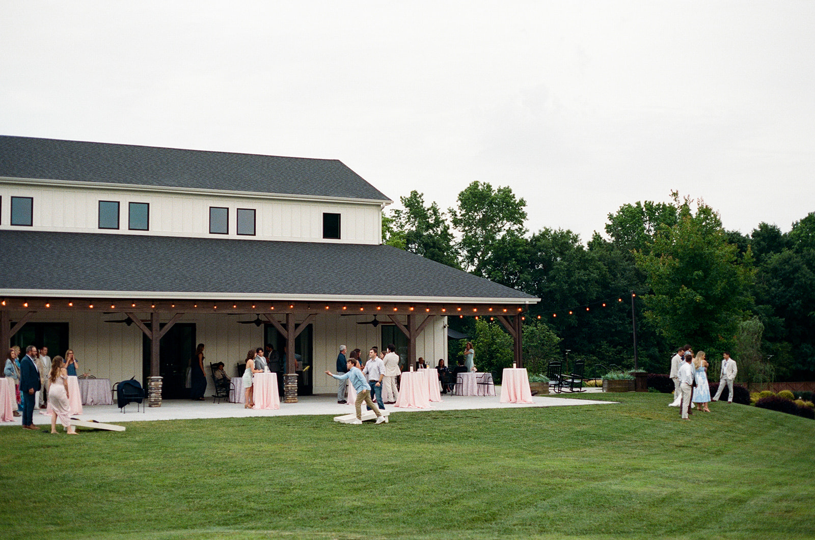Film photo of wedding guests at The Venue at Edgewood