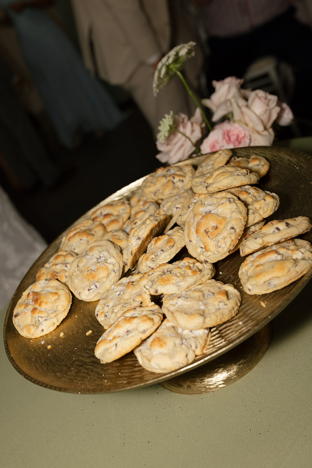 late-night plate of cookies at a wedding reception 