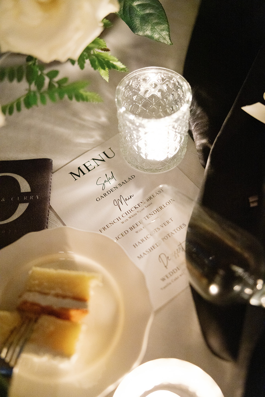 wedding reception flatlay